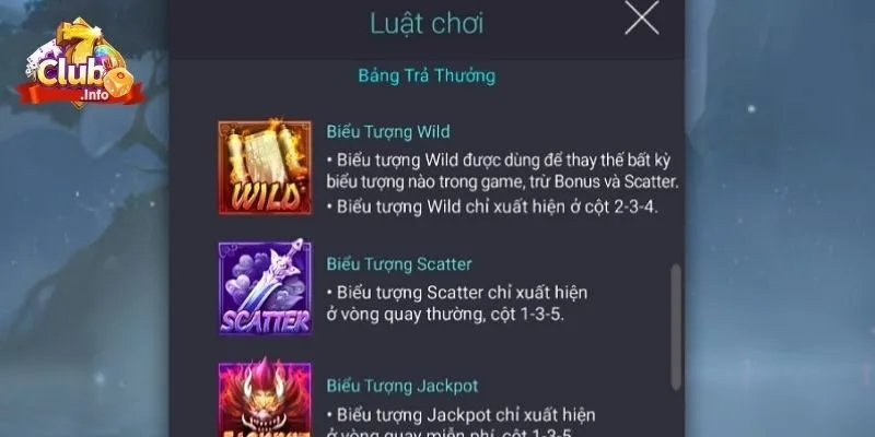 Hướng Dẫn Chơi Tru Tiên Slots Tại 7Club Dành Cho Anh Em 3 Luật chơi Tru Tiên slots tại 7Club